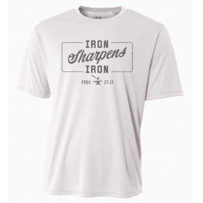 Iron Sharpens Iron Christian Bible Scripture Gym Workout Cooling Performance Crew T-Shirt