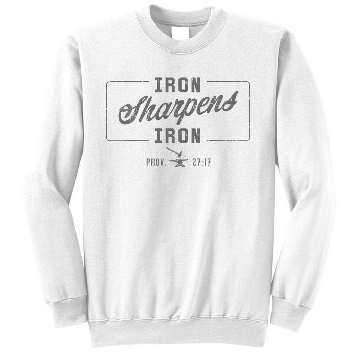 Iron Sharpens Iron Christian Bible Scripture Gym Workout Sweatshirt