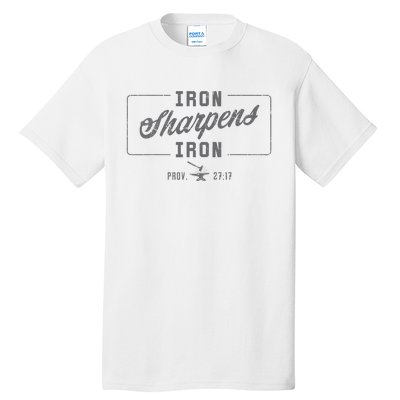 Iron Sharpens Iron Christian Bible Scripture Gym Workout Tall T-Shirt