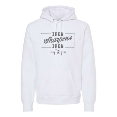 Iron Sharpens Iron Christian Bible Scripture Gym Workout Premium Hoodie