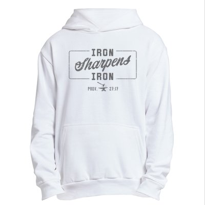 Iron Sharpens Iron Christian Bible Scripture Gym Workout Urban Pullover Hoodie