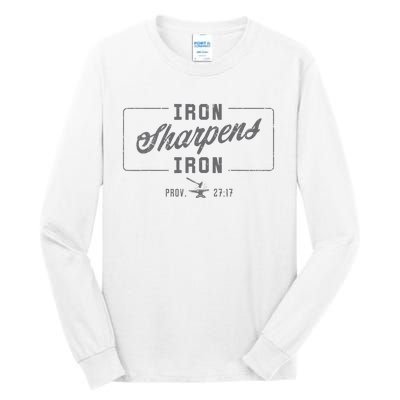 Iron Sharpens Iron Christian Bible Scripture Gym Workout Tall Long Sleeve T-Shirt