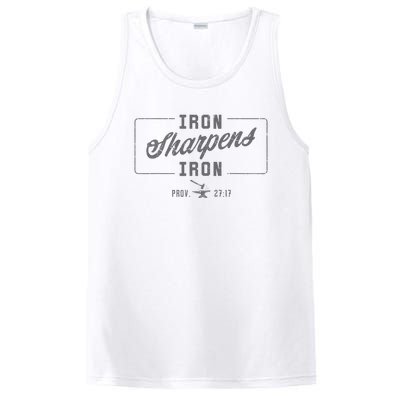 Iron Sharpens Iron Christian Bible Scripture Gym Workout PosiCharge Competitor Tank