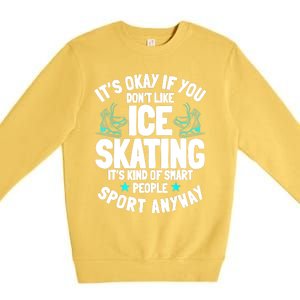 Ice Skating Ice Skates Figure Skater Skating Sport Premium Crewneck Sweatshirt