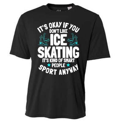 Ice Skating Ice Skates Figure Skater Skating Sport Cooling Performance Crew T-Shirt