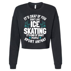 Ice Skating Ice Skates Figure Skater Skating Sport Cropped Pullover Crew