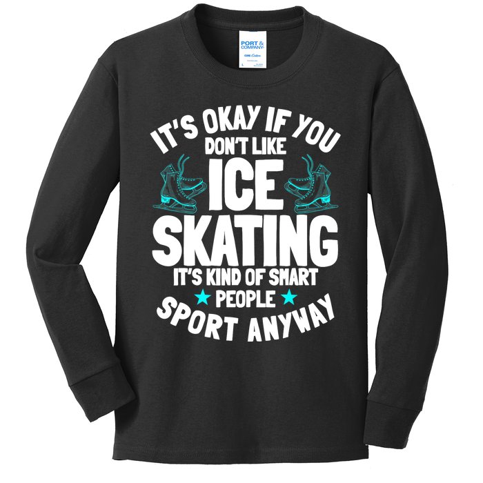 Ice Skating Ice Skates Figure Skater Skating Sport Kids Long Sleeve Shirt