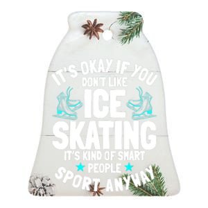 Ice Skating Ice Skates Figure Skater Skating Sport Ceramic Bell Ornament