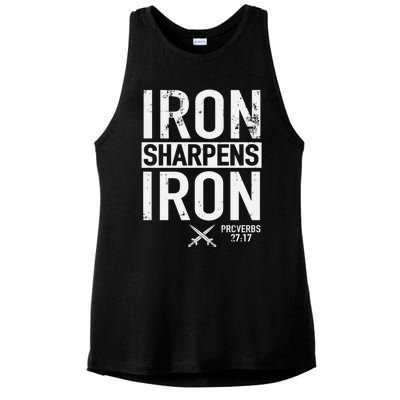 Iron Sharpens Iron Proverbs 27:17 Christian Ladies PosiCharge Tri-Blend Wicking Tank