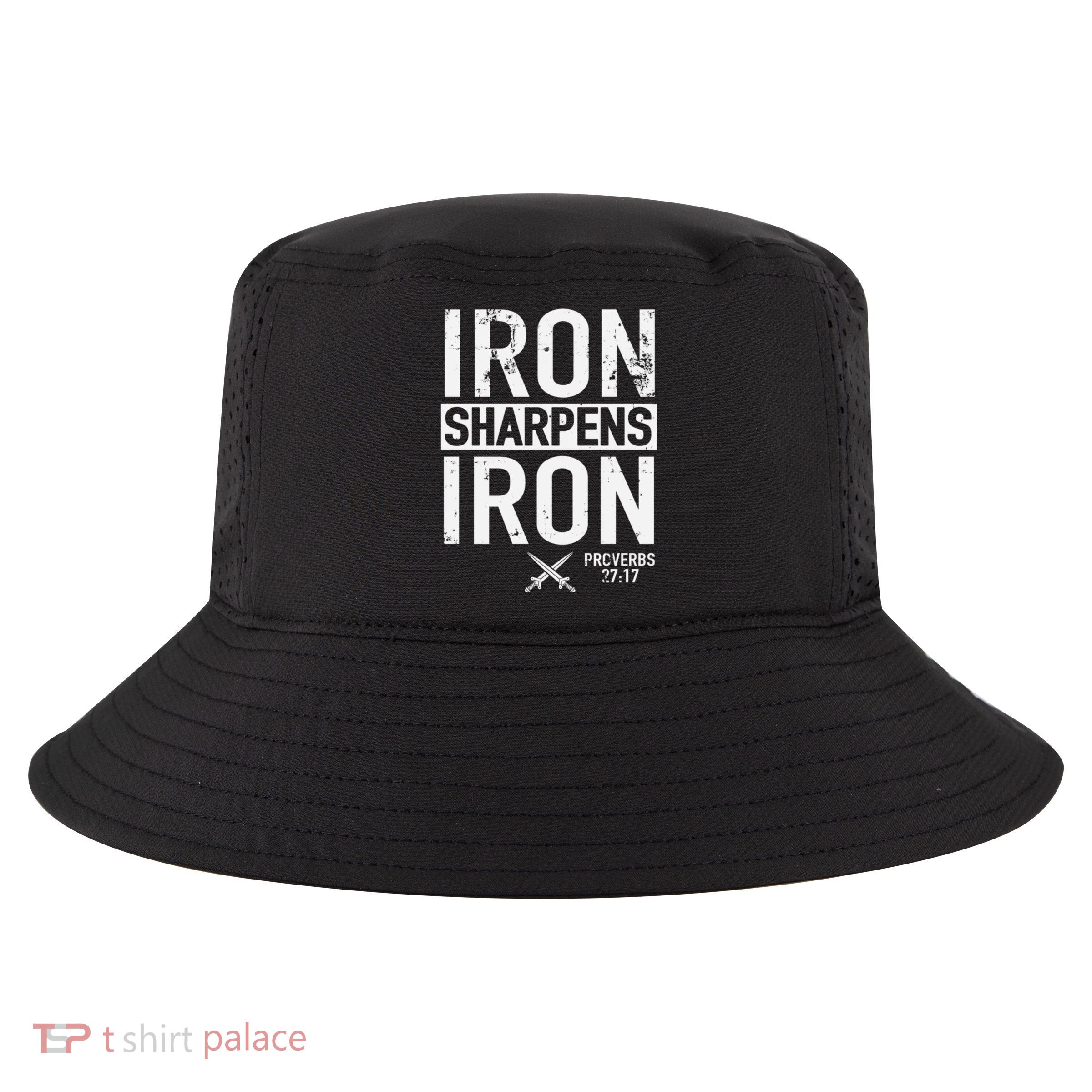 Iron Sharpens Iron Proverbs 27:17 Christian Cool Comfort Performance Bucket Hat