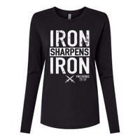 Iron Sharpens Iron Proverbs 27:17 Christian Womens Cotton Relaxed Long Sleeve T-Shirt