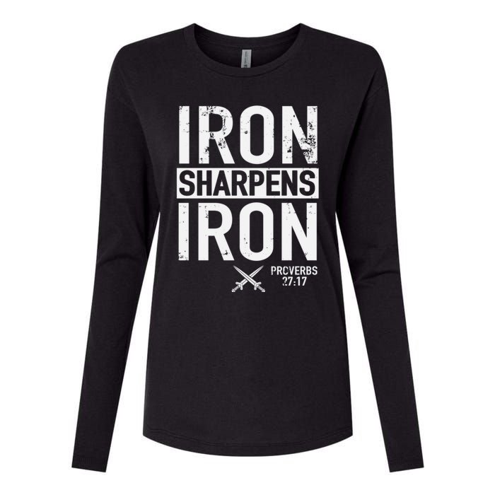 Iron Sharpens Iron Proverbs 27:17 Christian Womens Cotton Relaxed Long Sleeve T-Shirt