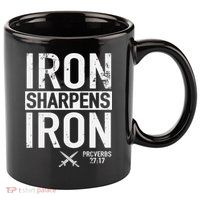 Iron Sharpens Iron Proverbs 27:17 Christian 11oz C Handle Ceramic Mug
