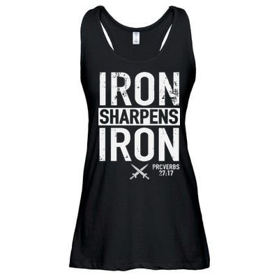 Iron Sharpens Iron Proverbs 27:17 Christian Ladies Essential Flowy Tank