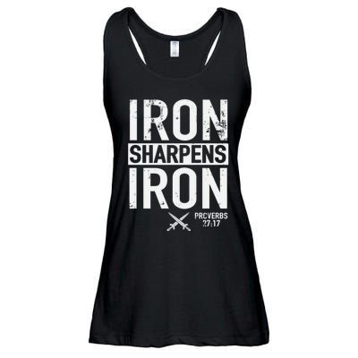 Iron Sharpens Iron Proverbs 27:17 Christian Ladies Essential Flowy Tank