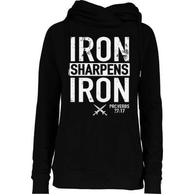 Iron Sharpens Iron Proverbs 27:17 Christian Womens Funnel Neck Pullover Hood