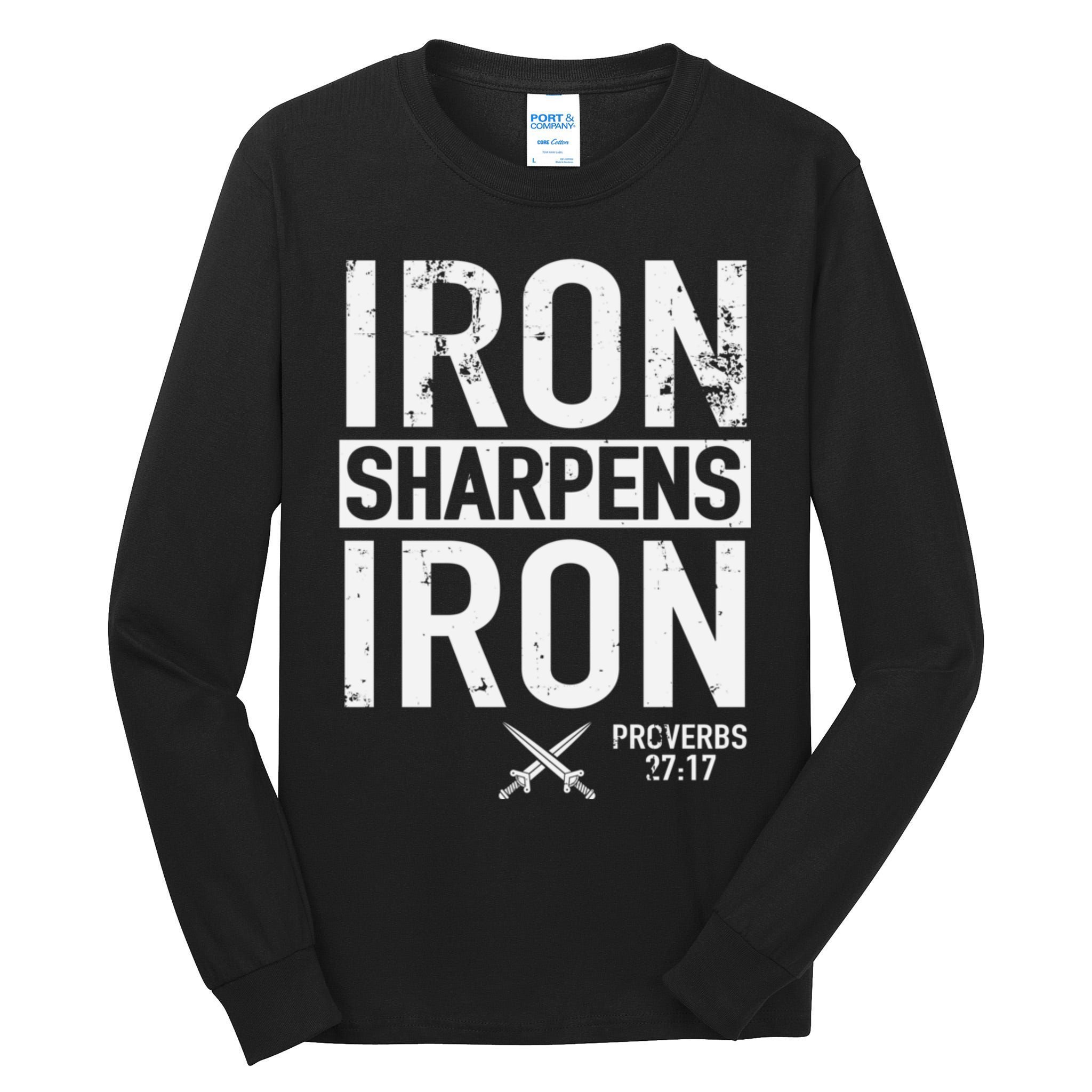 Iron Sharpens Iron Proverbs 27:17 Christian Tall Long Sleeve T-Shirt
