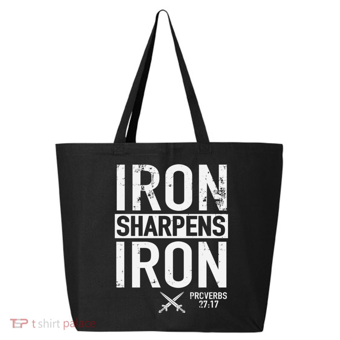 Iron Sharpens Iron Proverbs 27:17 Christian 25L Jumbo Tote