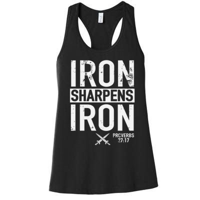 Iron Sharpens Iron Proverbs 27:17 Christian Women's Racerback Tank