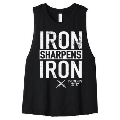 Iron Sharpens Iron Proverbs 27:17 Christian Women's Racerback Cropped Tank