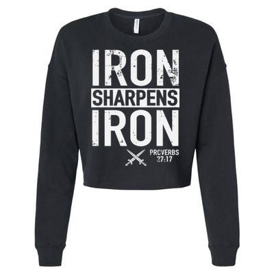 Iron Sharpens Iron Proverbs 27:17 Christian Cropped Pullover Crew
