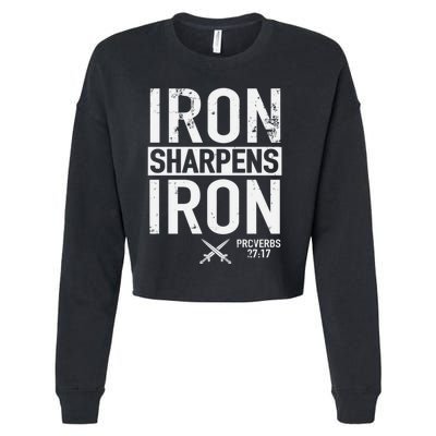 Iron Sharpens Iron Proverbs 27:17 Christian Cropped Pullover Crew