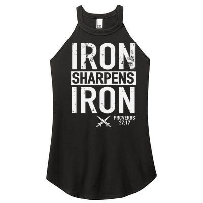 Iron Sharpens Iron Proverbs 27:17 Christian Women's Perfect Tri Rocker Tank