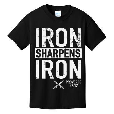 Iron Sharpens Iron Proverbs 27:17 Christian Kids T-Shirt