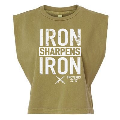 Iron Sharpens Iron Proverbs 27:17 Christian Garment-Dyed Women's Muscle Tee