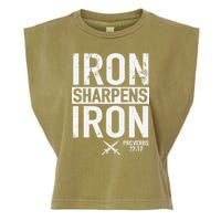 Iron Sharpens Iron Proverbs 27:17 Christian Garment-Dyed Women's Muscle Tee
