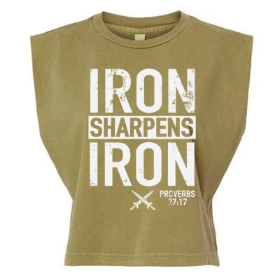 Iron Sharpens Iron Proverbs 27:17 Christian Garment-Dyed Women's Muscle Tee