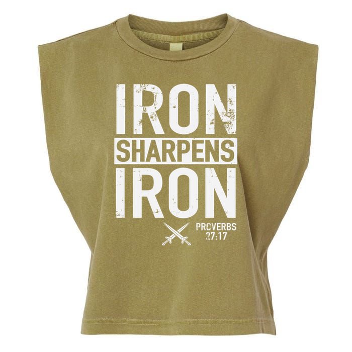 Iron Sharpens Iron Proverbs 27:17 Christian Garment-Dyed Women's Muscle Tee