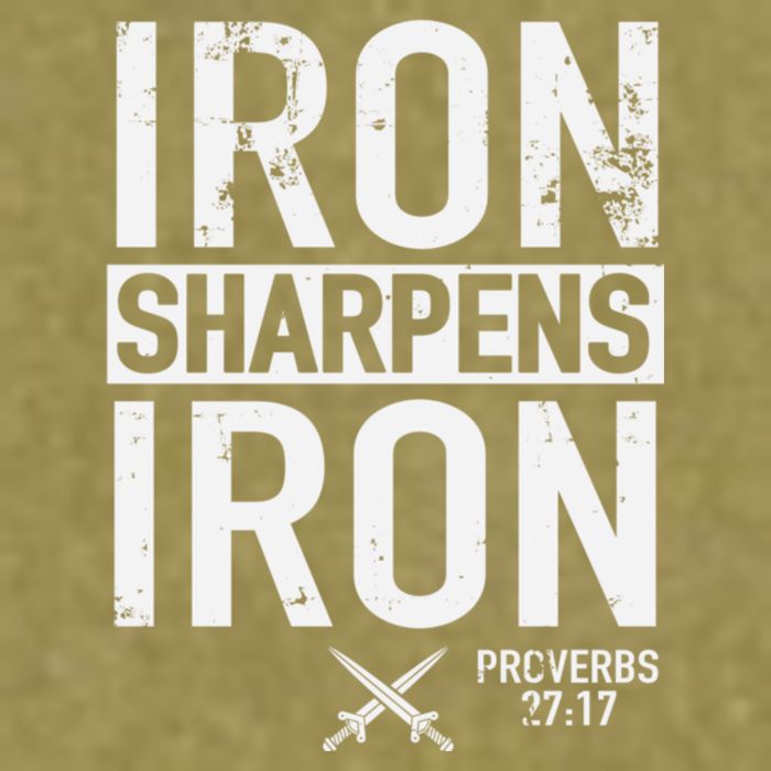 Iron Sharpens Iron Proverbs 27:17 Christian Garment-Dyed Women's Muscle Tee