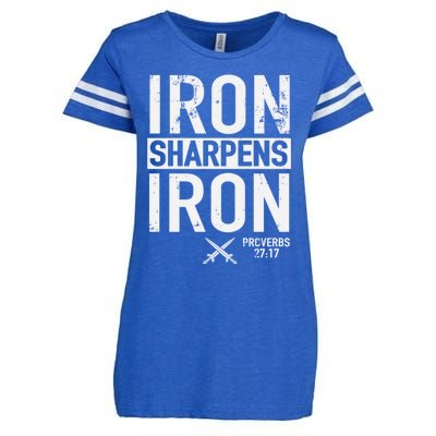 Iron Sharpens Iron Proverbs 27:17 Christian Enza Ladies Jersey Football T-Shirt