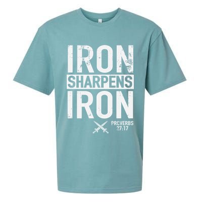 Iron Sharpens Iron Proverbs 27:17 Christian Sueded Cloud Jersey T-Shirt