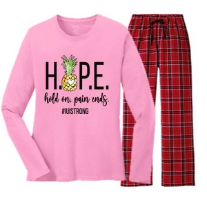 Iui Strong Iui Mom Intrauterine Insemination Mama Gift Women's Long Sleeve Flannel Pajama Set 