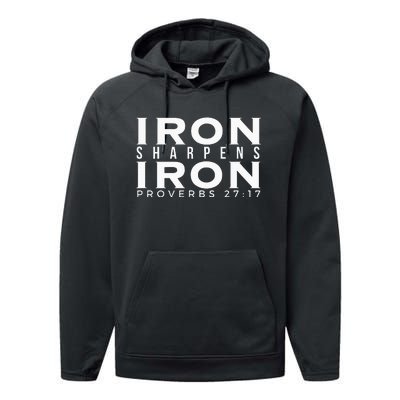 Iron Sharpens Iron Proverbs 2717 Performance Fleece Hoodie