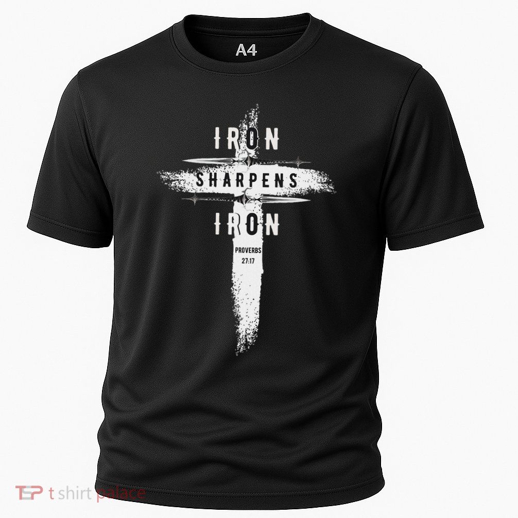 Iron Sharpens Iron Proverbs 2717 Christian Cooling Performance Crew T-Shirt