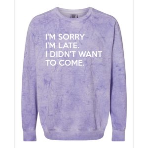 I'm Sorry I'm Late I Didn't Want To Come Cute Gift Colorblast Crewneck Sweatshirt