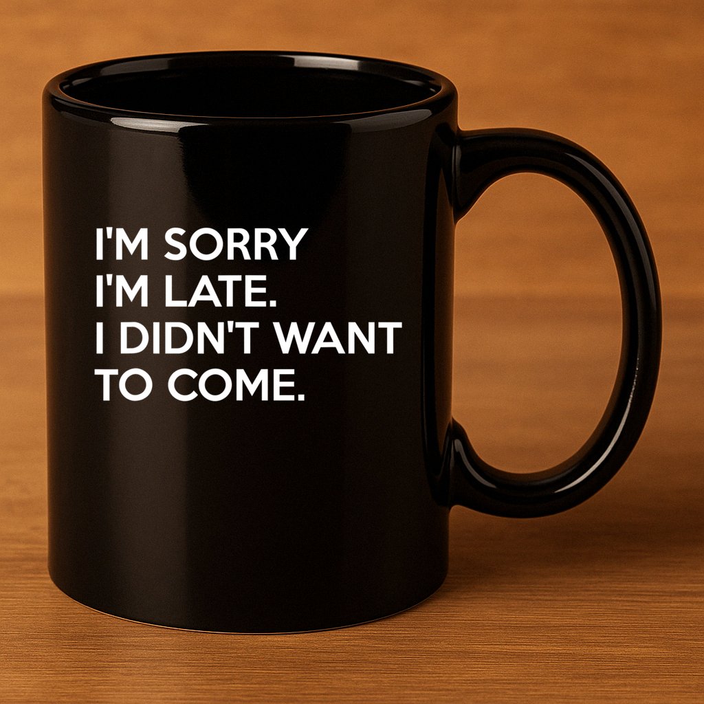 I'm Sorry I'm Late I Didn't Want To Come Cute Gift 11oz C Handle Ceramic Mug