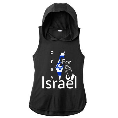 Israel Strong I Stand With Israel Usa Israeli Flag Support Ladies PosiCharge Tri-Blend Wicking Draft Hoodie Tank