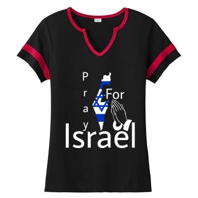 Israel Strong I Stand With Israel Usa Israeli Flag Support Ladies Halftime Notch Neck Tee