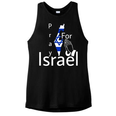 Israel Strong I Stand With Israel Usa Israeli Flag Support Ladies PosiCharge Tri-Blend Wicking Tank