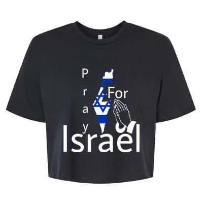 Israel Strong I Stand With Israel Usa Israeli Flag Support Bella+Canvas Jersey Crop Tee