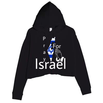 Israel Strong I Stand With Israel Usa Israeli Flag Support Crop Fleece Hoodie