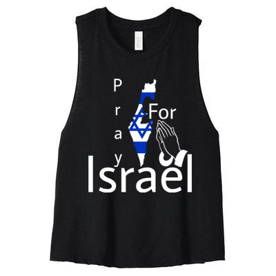 Israel Strong I Stand With Israel Usa Israeli Flag Support Women's Racerback Cropped Tank