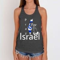 Israel Strong I Stand With Israel Usa Israeli Flag Support Women's Knotted Racerback Tank