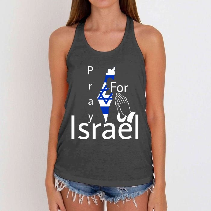 Israel Strong I Stand With Israel Usa Israeli Flag Support Women's Knotted Racerback Tank