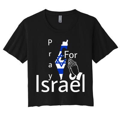 Israel Strong I Stand With Israel Usa Israeli Flag Support Women's Crop Top Tee