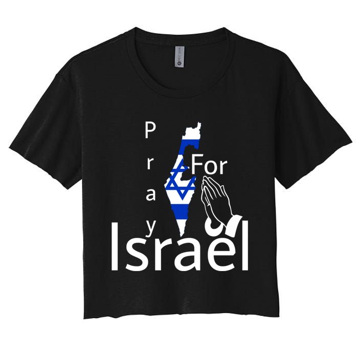 Israel Strong I Stand With Israel Usa Israeli Flag Support Women's Crop Top Tee